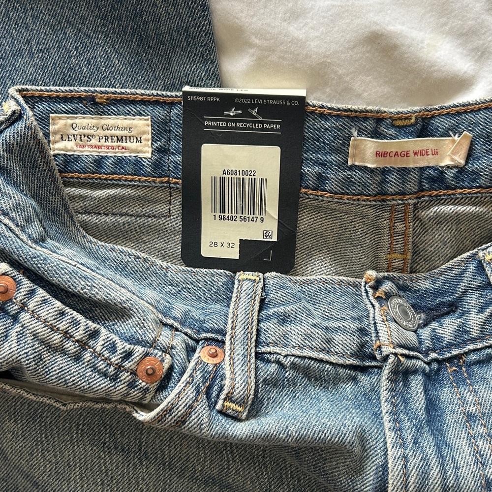 NWT Free People Levi’s Ribcage Wide Leg Jean - Picture 8 of 9